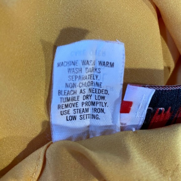 VTG JUDY BOND Shirt SIZE 12 Gold Mustard Solid No stretch Button Full Long Sl - Picture 5 of 6